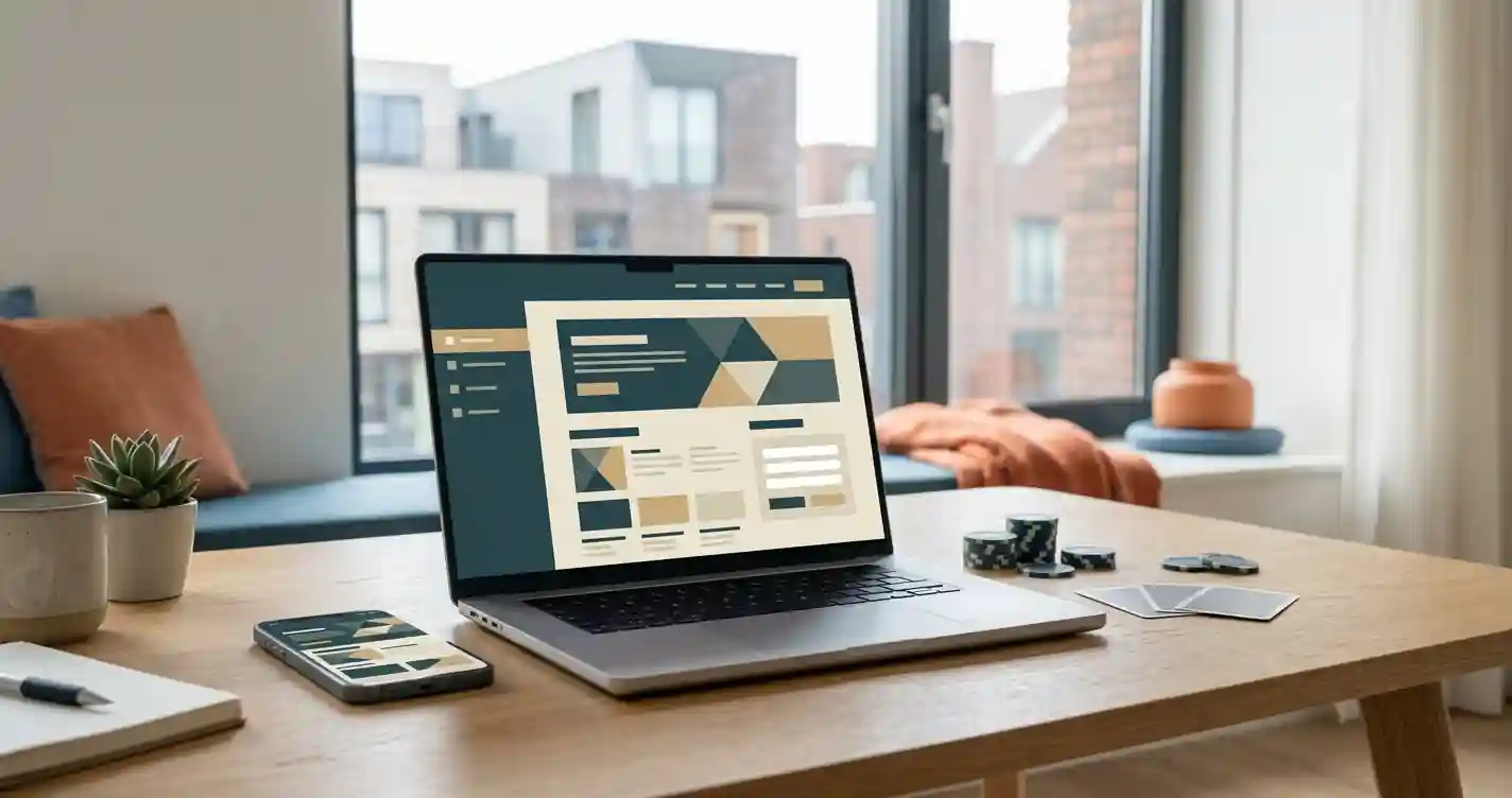 Illustratie van casino gebruik op laptop en smartphone in Nederlandse context